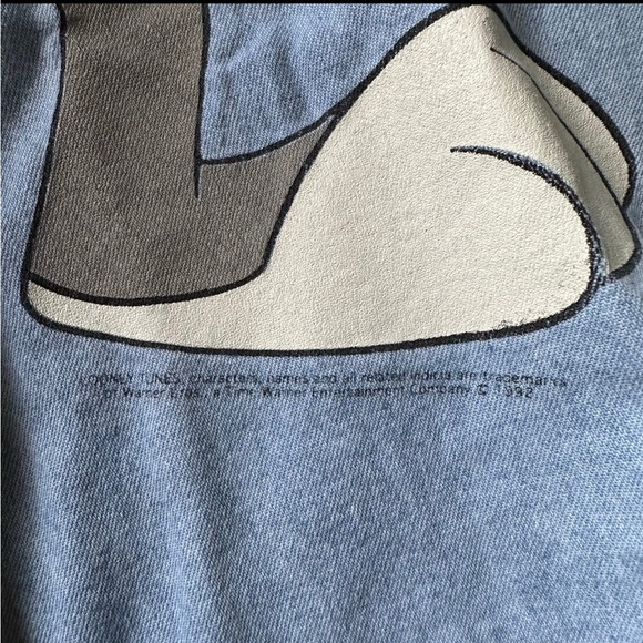 Light Blue Cartoon Character Women's Button Down Shirt - Picture 7 of 7